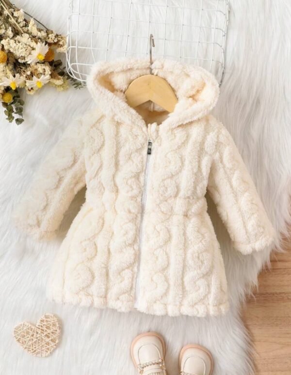 Shein baby white soft wool hooded jacket