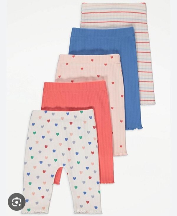 George bright ribbed trousers 5 pack