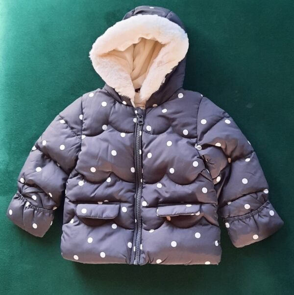 George Charcoal Grey Spotty Padded Coat - Image 4