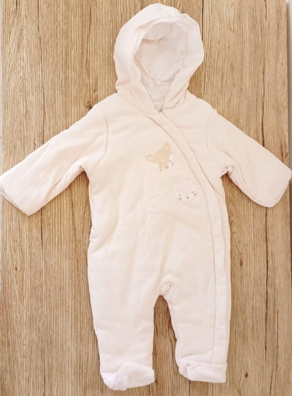 Mother care all-in-one baby fox print pramsuit in pink