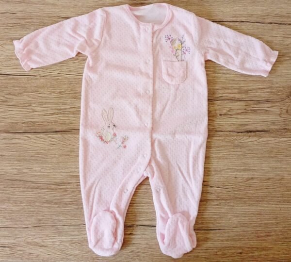 Next fleece pink sleepsuit