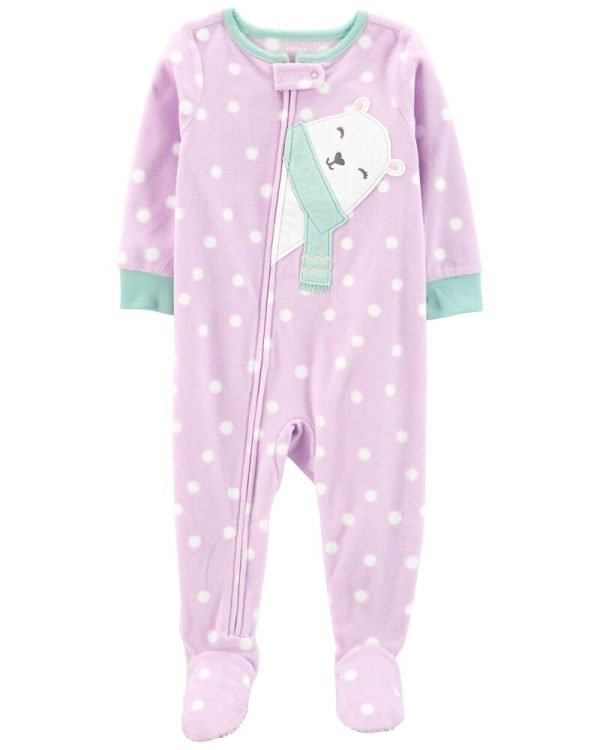 Carter's polar bear fleece footies
