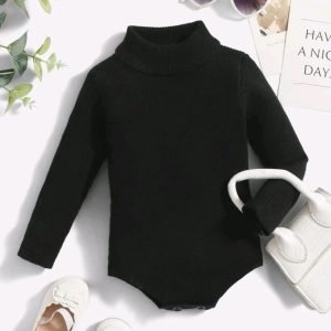 Shein baby solid turtleneck knit bodysuit