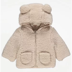 Winter Beige Borg Teddy Bear Jacket