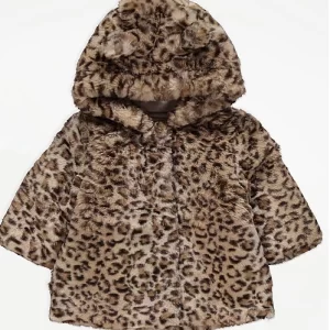 Leopard Print Faux Fur Coat