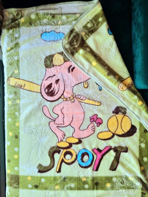 Plush mink green silk spoyt blanket for kids