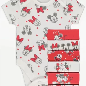 George baby minnie & micky mouse set of 7 short sleeves bodysuits