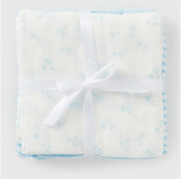 Matalan 3 pack blue muslin cloths - Image 2