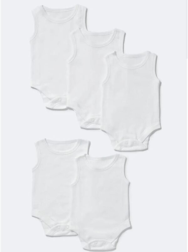 Matalan 5-pack white sleeveless bodysuits