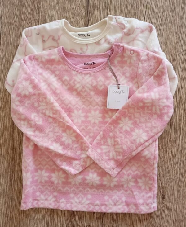 Babytu pink fair isle micro fleece pyjama 2-pack