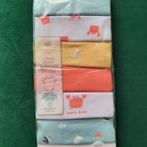 Primark 7 short sleeve cotton bodysuits (0-1M)