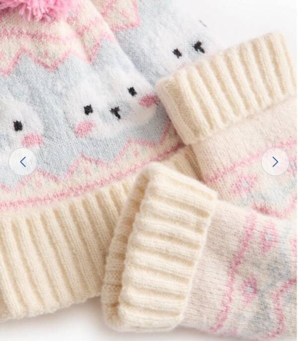 Matalan baby hat with mittens (6-12m) - Image 2