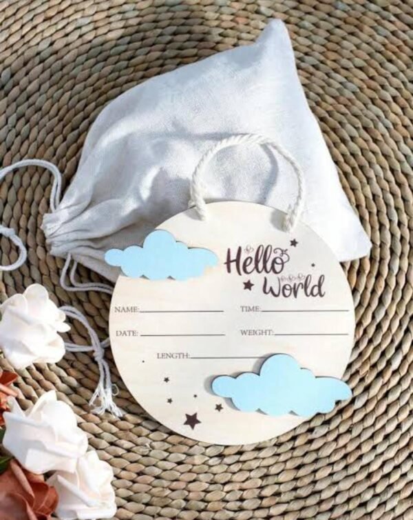 Shein birth Announcement sign wooden board