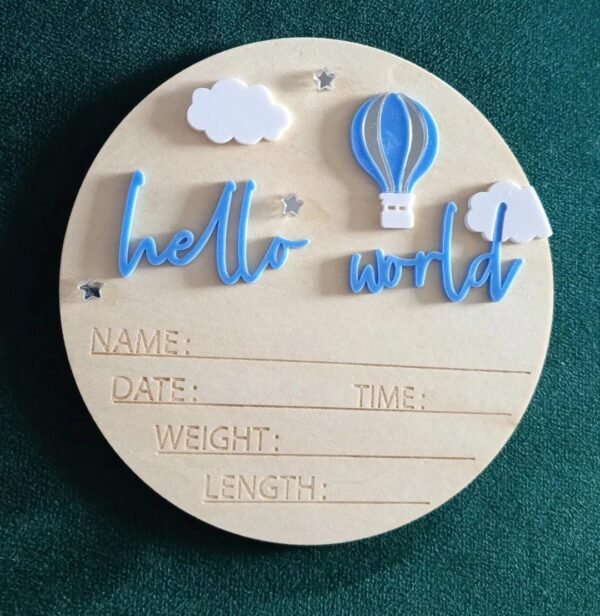 Shein birth Announcement sign wooden board - Image 2