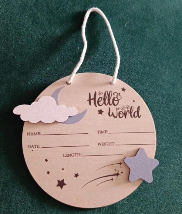 Shein birth Announcement sign wooden board