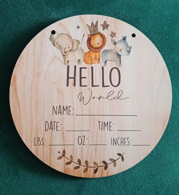 Shein birth Announcement sign wooden board - Image 2