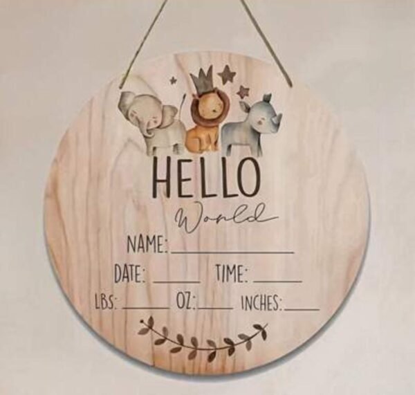 Shein birth Announcement sign wooden board