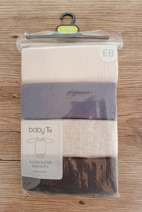 Babytu  4 pack long sleeve bodysuits (9-12m)
