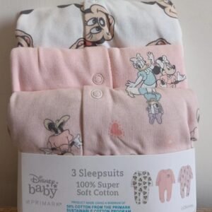 Primark 3 set of minnie mouse cotton sleepsuit