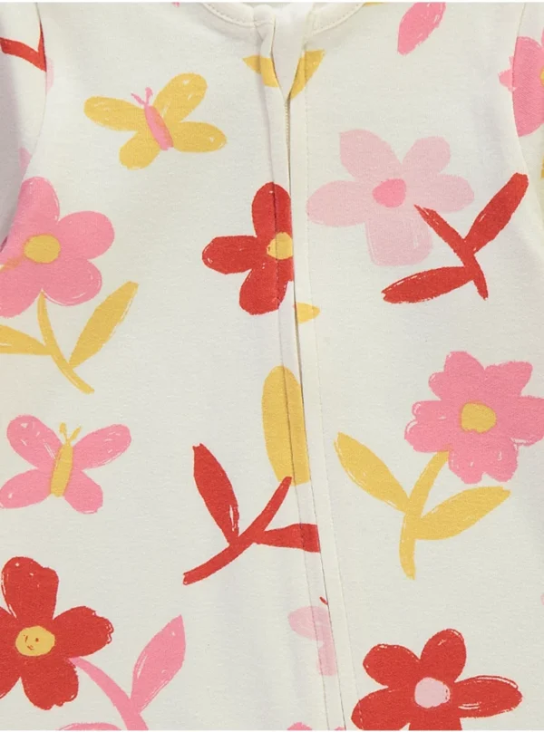 George bright floral zip fasten sleepsuits - Image 2