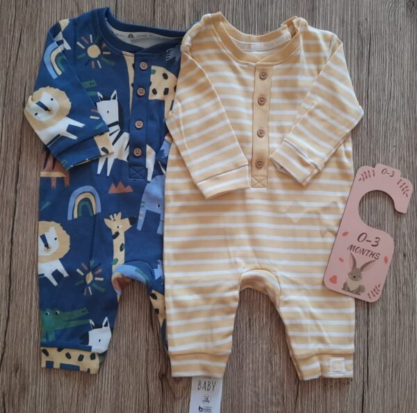 George set of 2 open feet rompers - Image 2