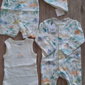 Babytu cream dino print 4-piece starter set