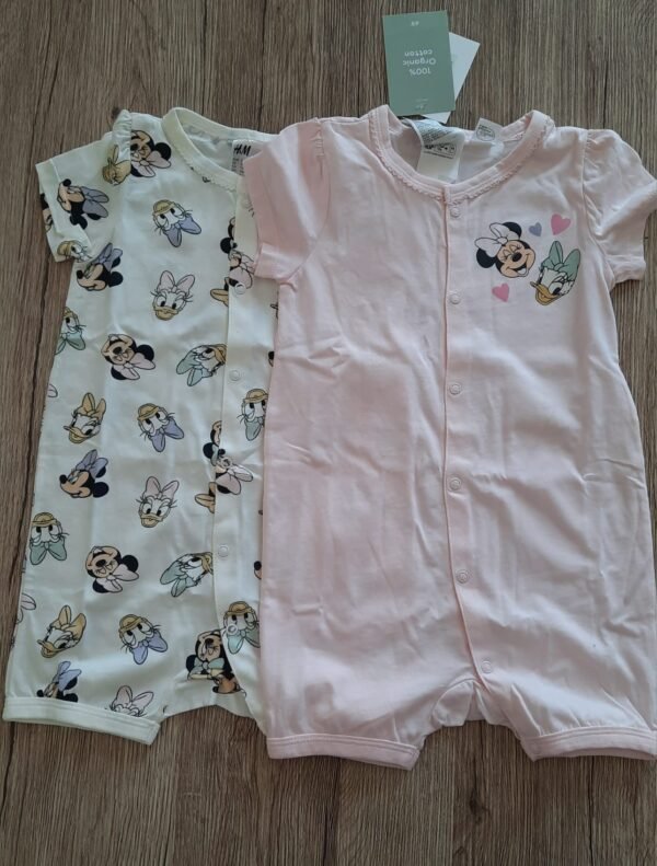 H&M baby 2 pack minnie mouse open feet rompers - Image 2