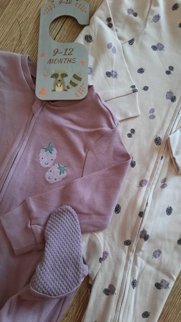 Primark set of 2 sleepsuits in purple - Image 3