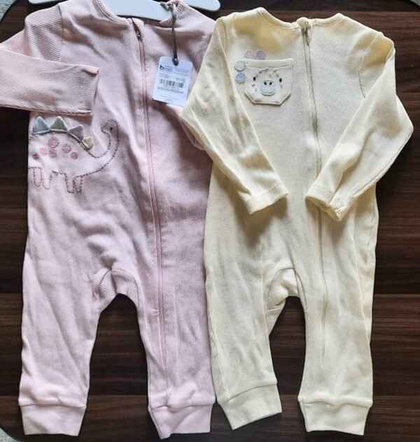 Babytu 2 set of open feet sleepsuits