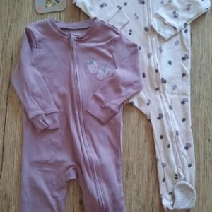 Primark set of 2 sleepsuits in purple