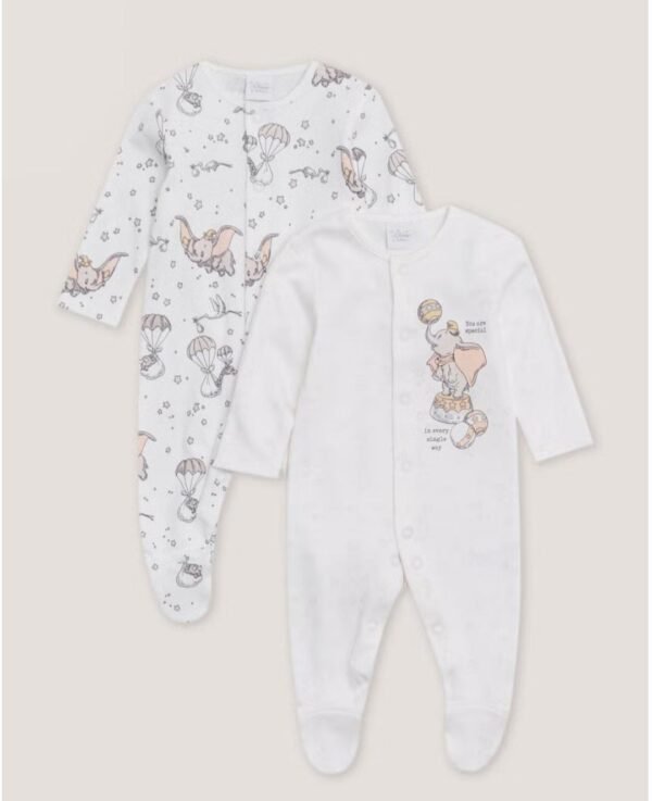 Matalan elephant 2 pack sleepsuits