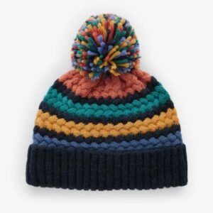 Next blue stripe baby pom hat (3-6m)