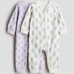 H&M 2-pack cotton sleepsuits (4-6M)