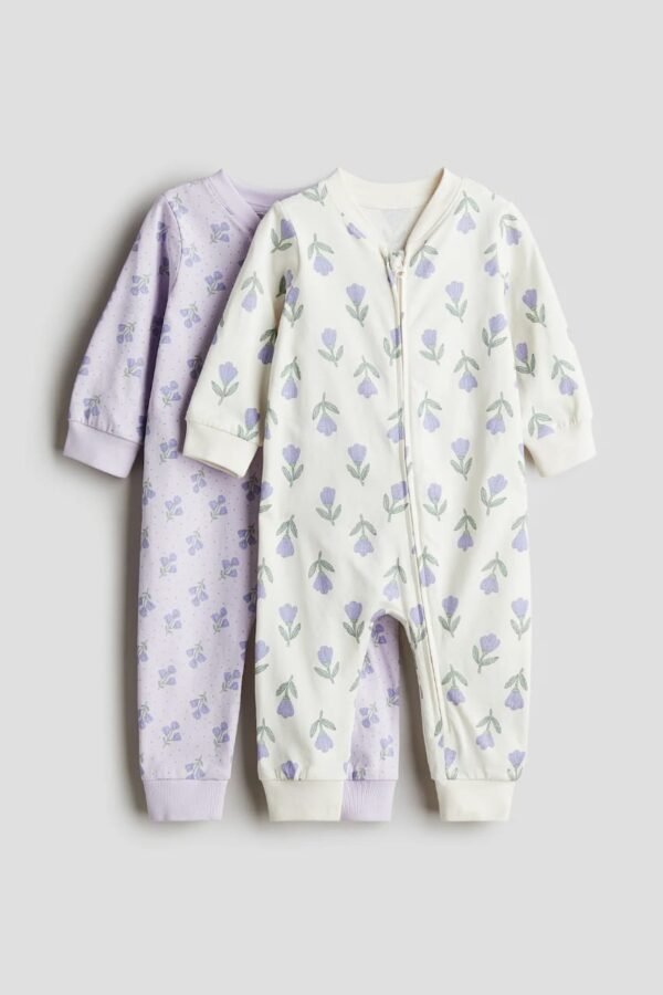 H&M 2-pack cotton sleepsuits (4-6M)