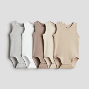H&M 5-pack cotton bodysuits (4-6M)