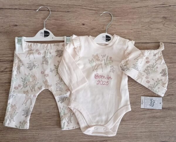 George bambi born in 2025 ribbed 3 piece set - Image 2