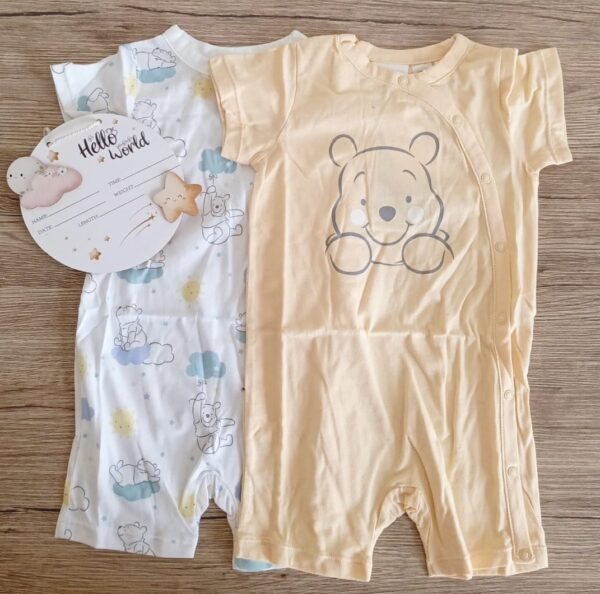 H&M baby set of 2 pooh open feet rompers - Image 3