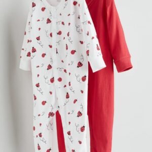 H&M 2-pack cotton sleepsuits