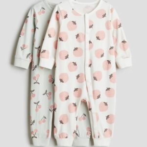 H&M 2-pack  cotton sleepsuits
