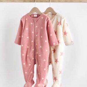 Next 2 pack fleece sleepsuits