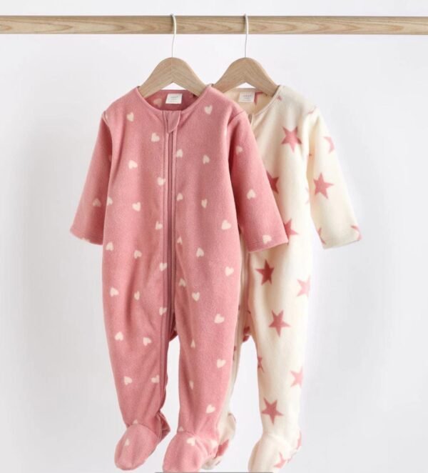 Next 2 pack fleece sleepsuits