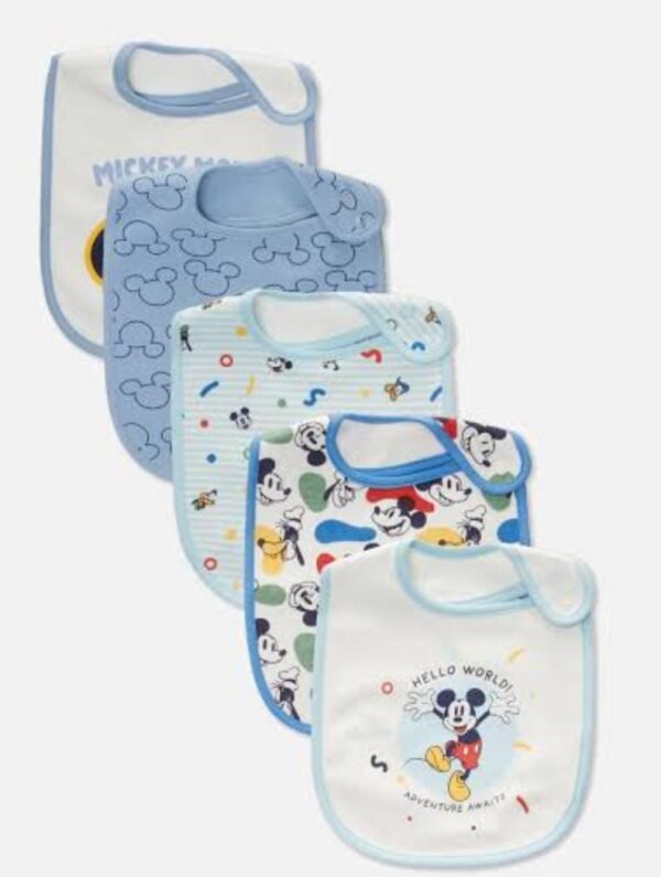 Primark mickey mouse 5 pack dribble bibs