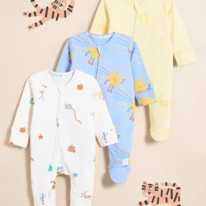 George 3 pack little angel sleepsuits