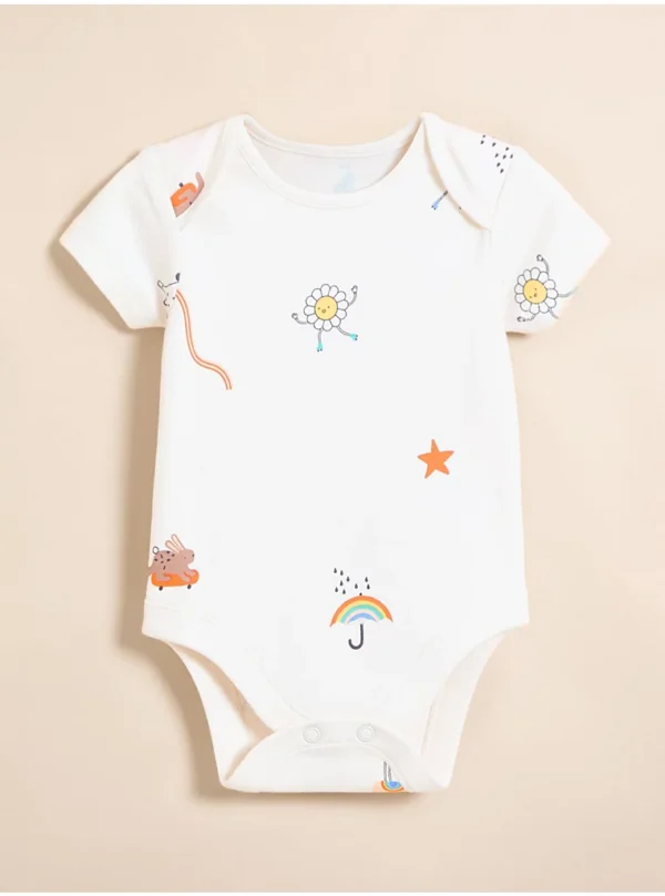 Little Angels Pastel Fun Sunshine Bodysuits 5 Pack - Image 3