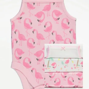 George Strappy Flamingo and Palm Tree Bodysuits 5 Pack