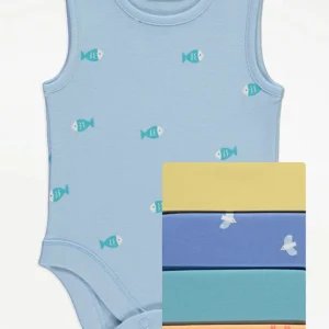 George Beach Life Sleeveless Bodysuits 5 Pack