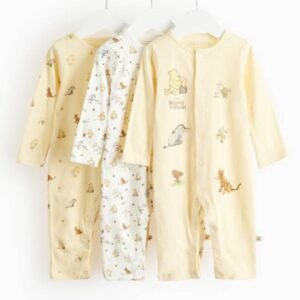 Babytu set of 3 open feet sleepsuits