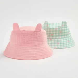 Floral Ear Bucket Hats 2 Pack(12-18m)