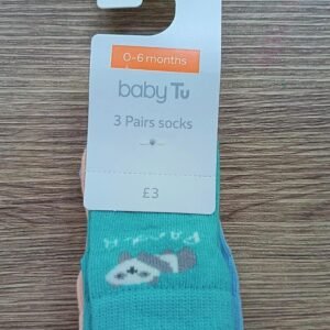 Babytu 3 pack animal print socks (0-6m)