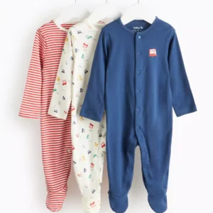 Stripe & Car Print Sleepsuit